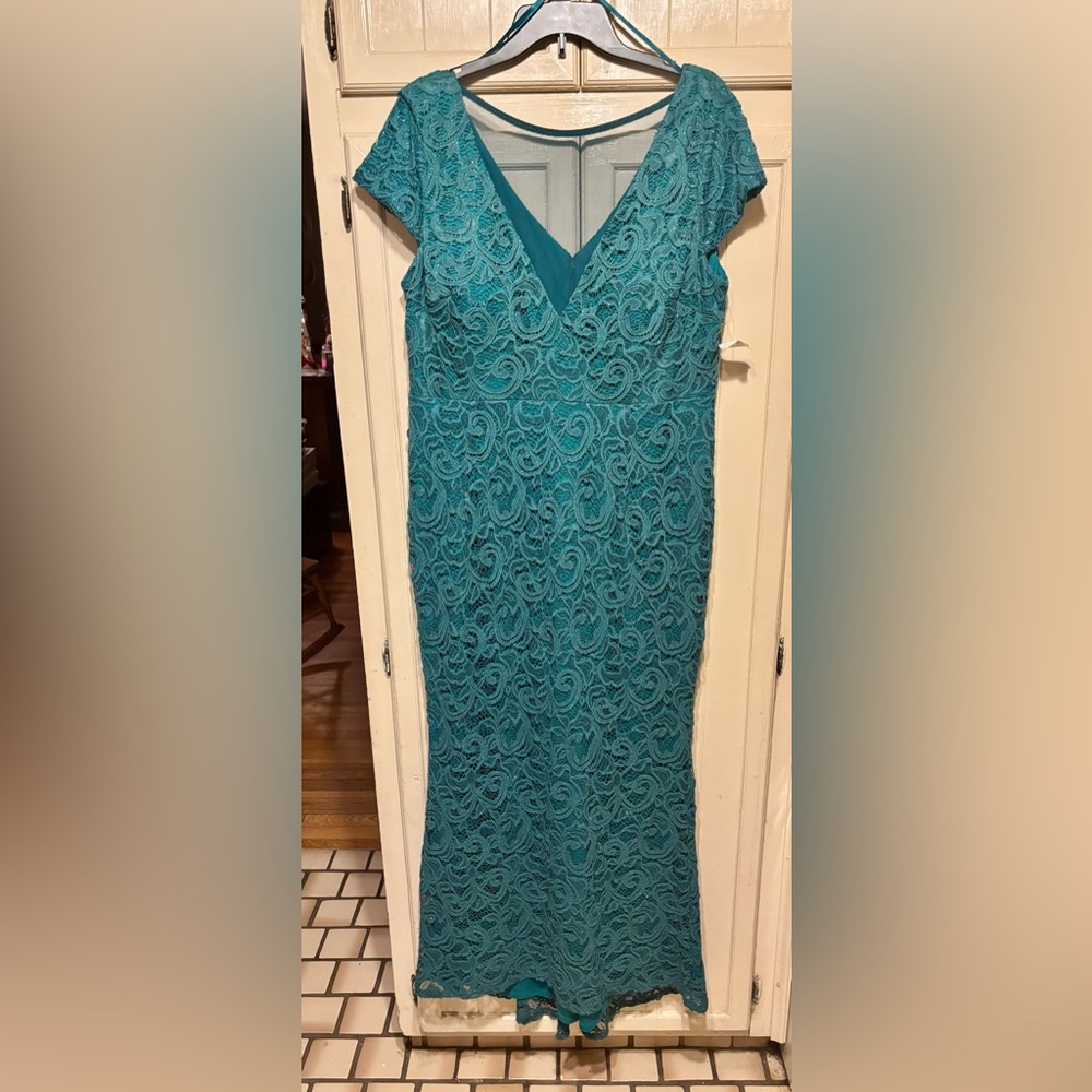 Blu Sage Teal Lace Dress Gown - NEW NWT
